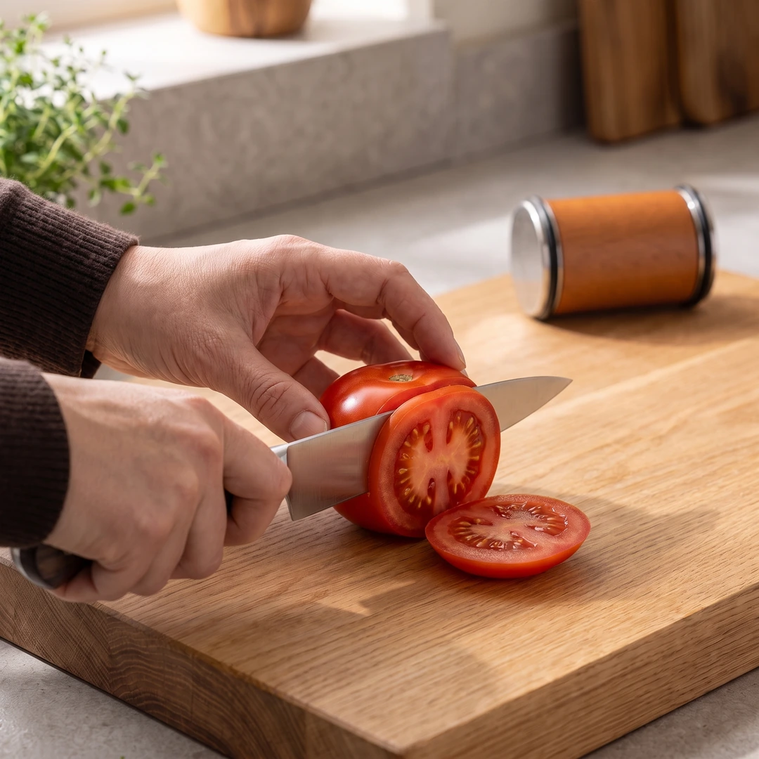 Une tomate tranchée net