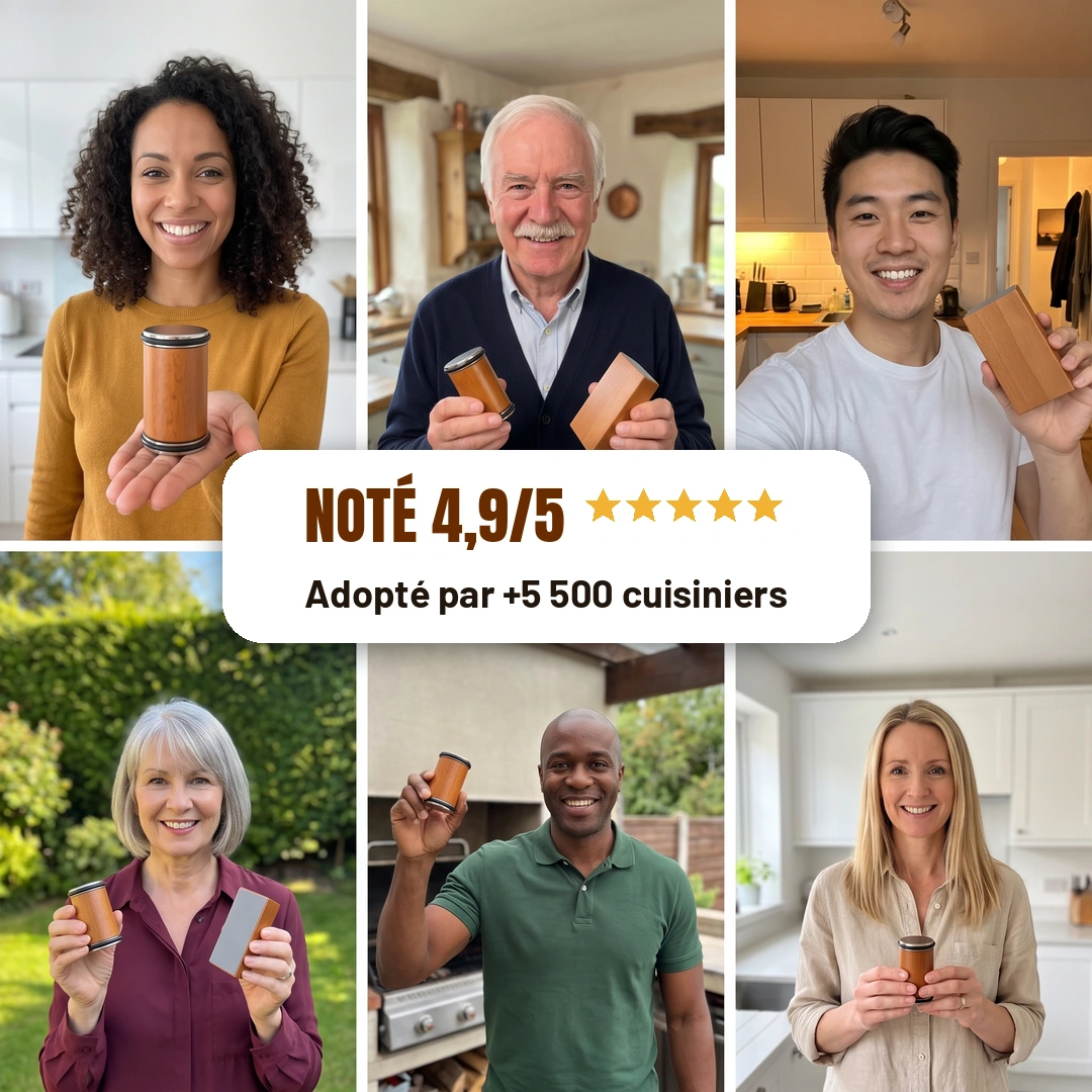 12 clients avec leur AffûtRoll, noté 4,9/5